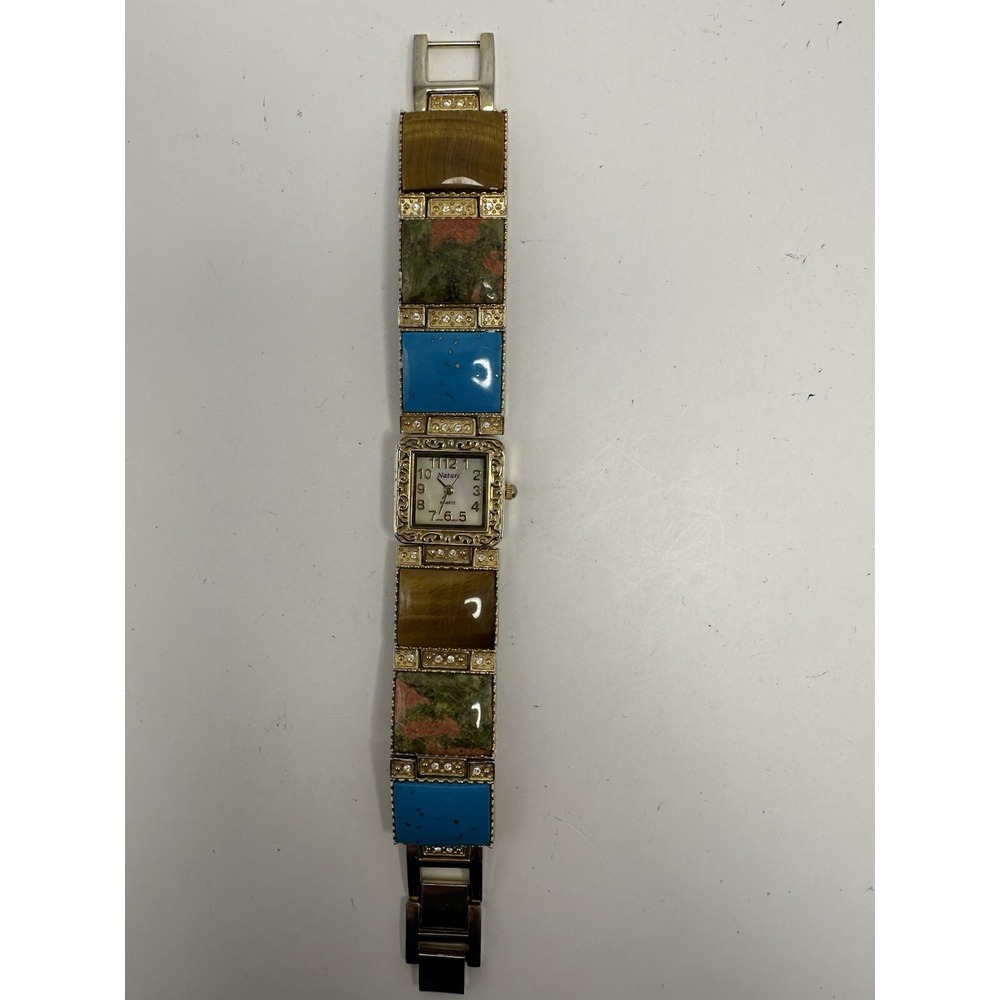 Nature Vintage Gemstone Ladies MOP Watch‎ New Battery 22MM 7.75" D70
